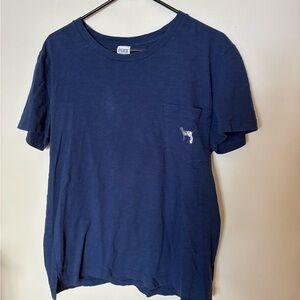 PINK Victoria's Secret Dark Blue Short Sleeve Shirt